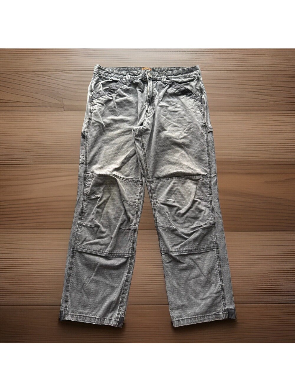 Ridgecut Toughwear 38x32 Gray Ripstop Double Knee Carpenter Work Pants Stretch